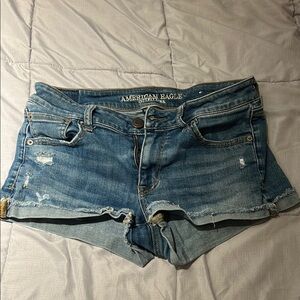 American Eagle Outfitters Blue Jean Shorts Distressed Style